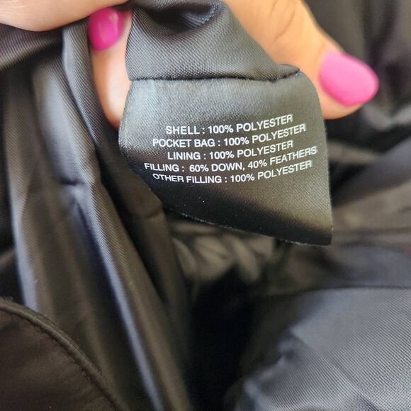 T Tahari Puffer Coat Womens Large Down Feather Black Outerwear - Picture 4 of 4